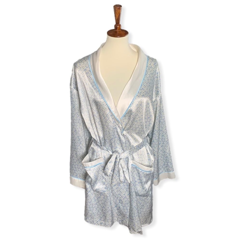 VTG Carole Hochman Robe - Blue/White Floral (M/L)